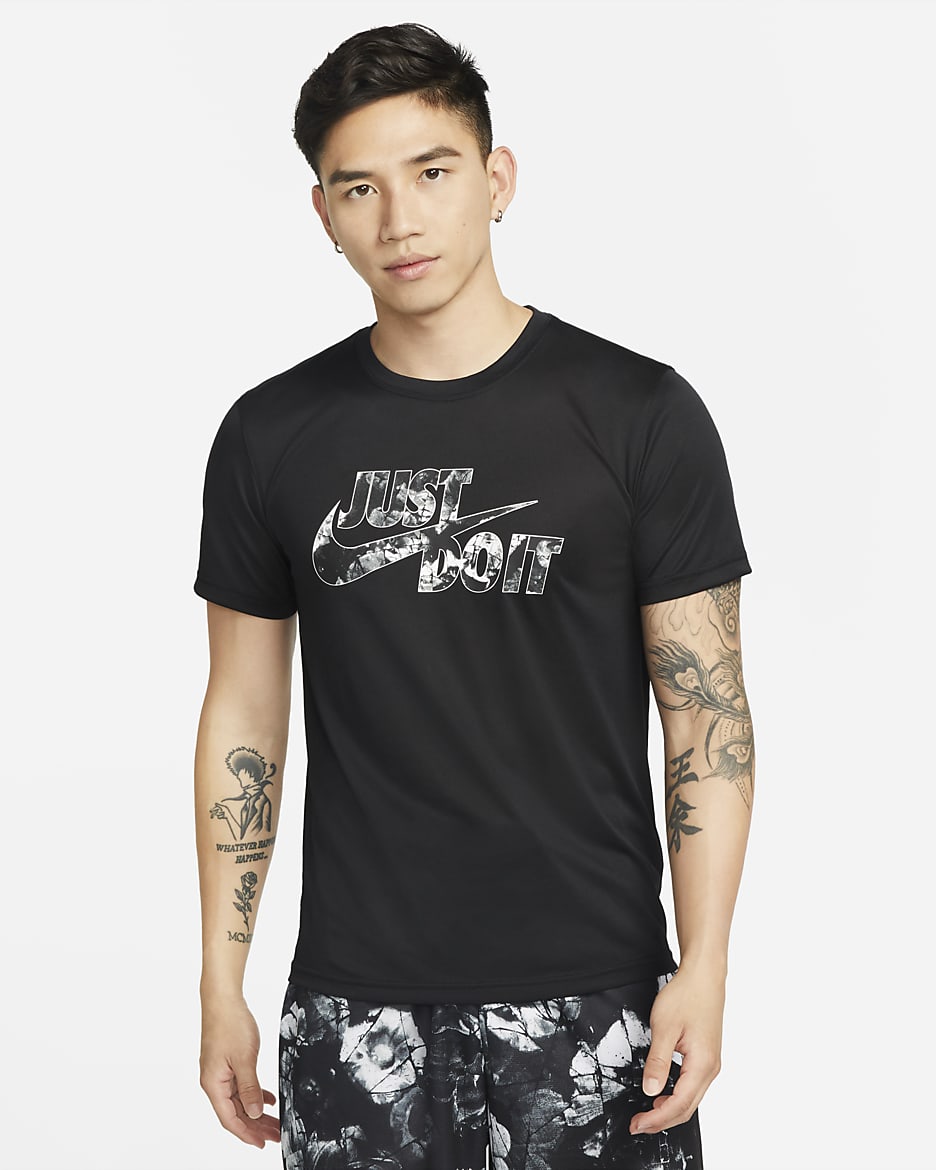 Black nike t shirt mens best sale